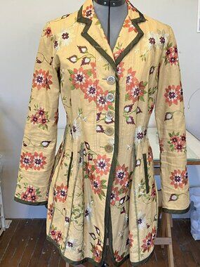 Neesh by Dar Gold Embroidered Tailored Peplum Jacket